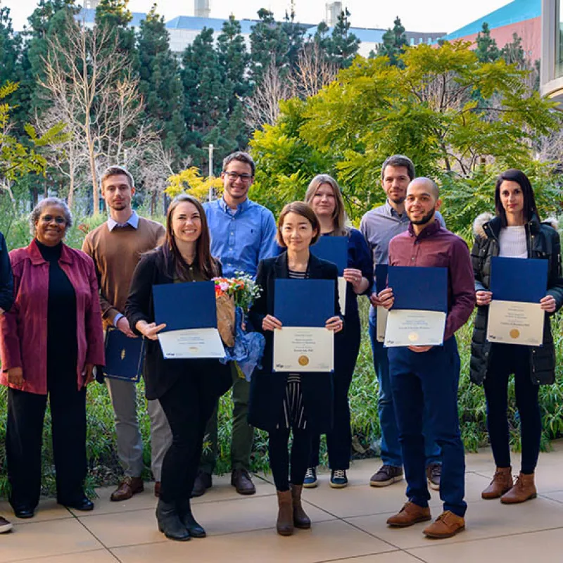 2023 mentoring awardees gather for a photo with Dean Blake