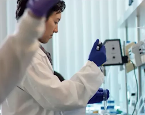 image of student in lab