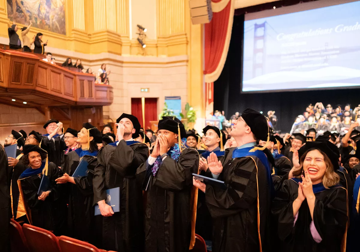 Grads give a shout-out to family and friends at Graduate Division 2024 Commencement ceremony