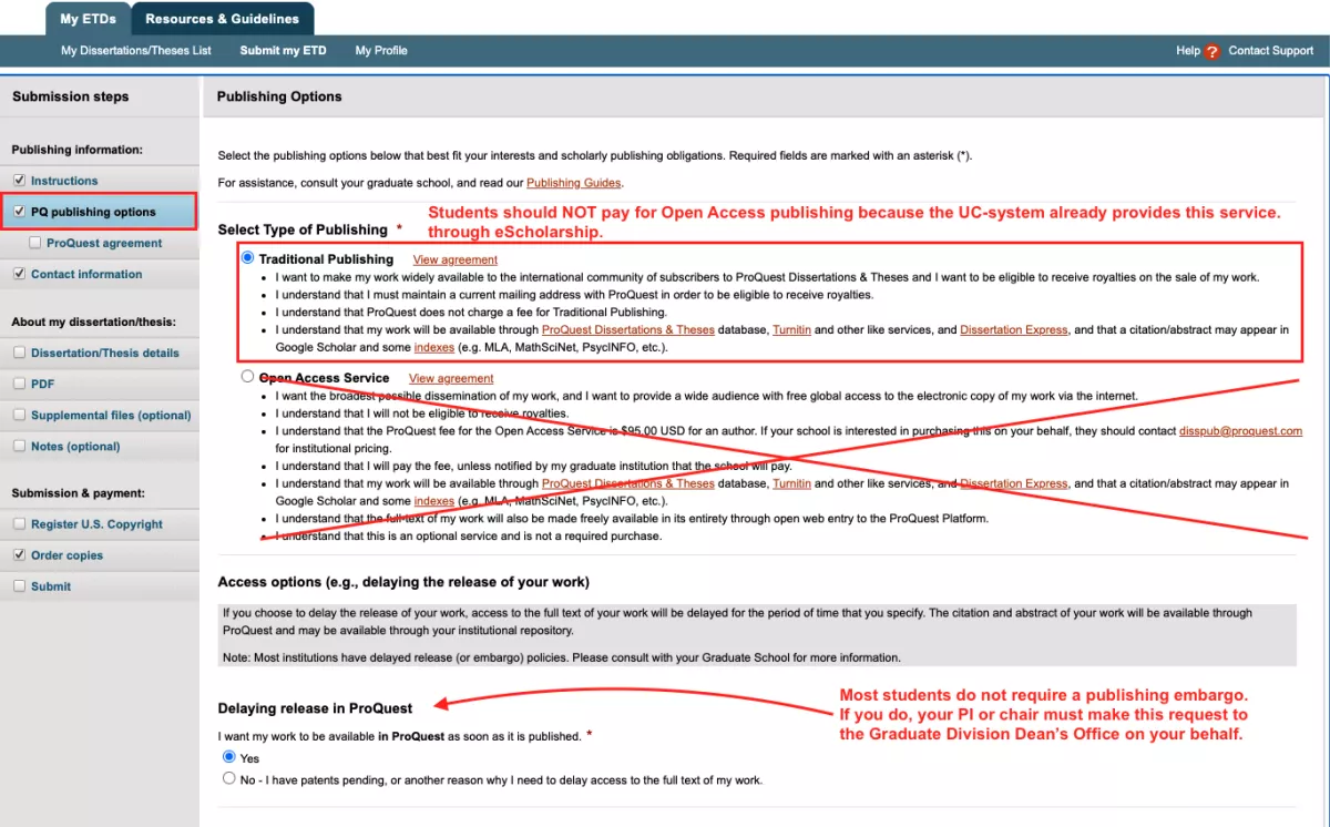ProQuest Publishing Options