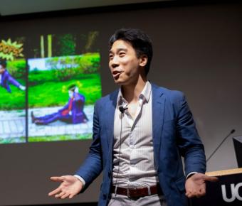 David Wu presents winning talk at Grad Slam 2019