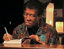 Octavia Estelle Butler signing a copy of Fledgling, Oct 2005
