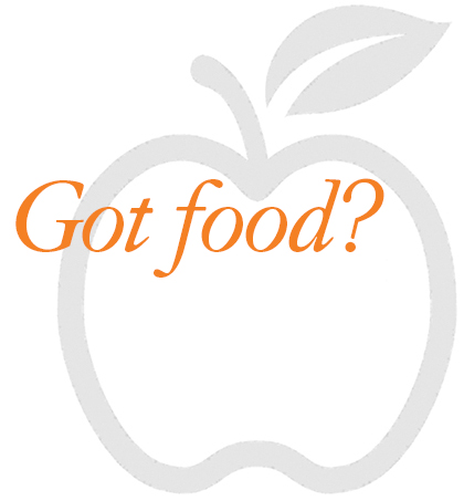 apple watermark and words "Got food?"