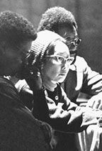 Black and white photo of Yuri Kochiyama